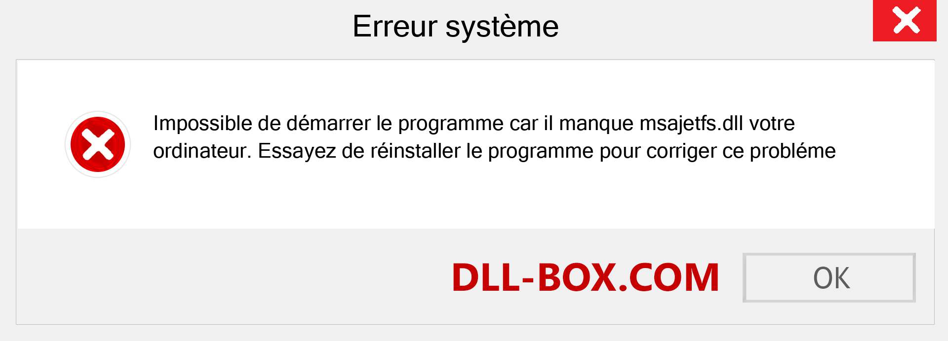 Le fichier msajetfs.dll est manquant ?. Télécharger pour Windows 7, 8, 10 - Correction de l'erreur manquante msajetfs dll sur Windows, photos, images